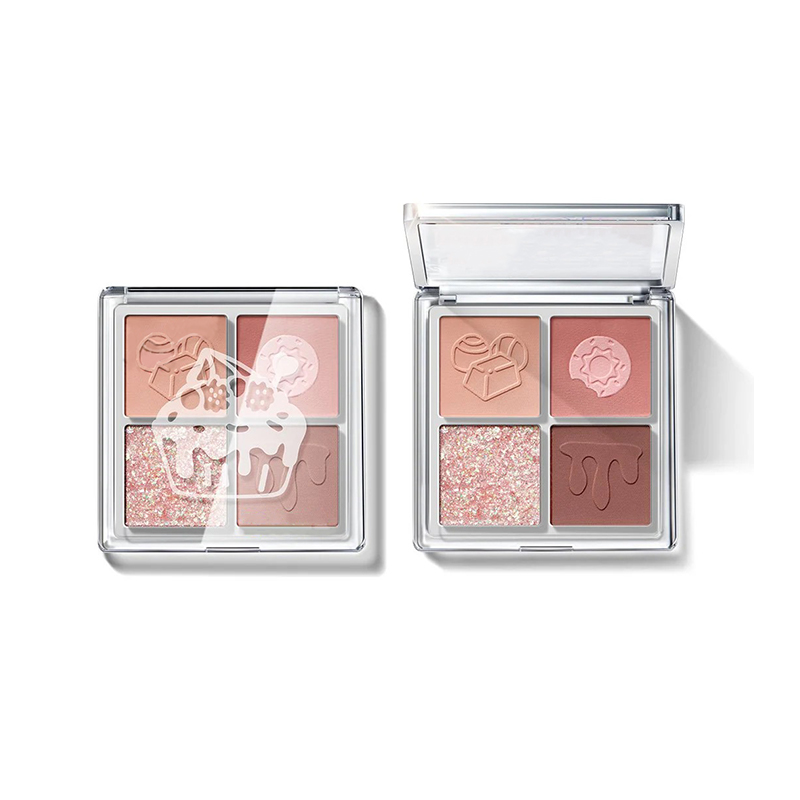 لوحة ظلال عيون لامعة قابلة للحمل بـ 4 ألوان