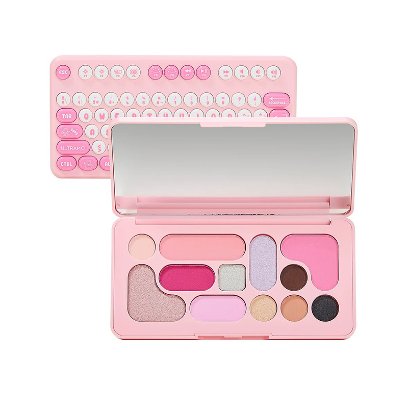 لوحة ظلال العيون بتصميم لوحة المفاتيح مكونة من 12 لونًا