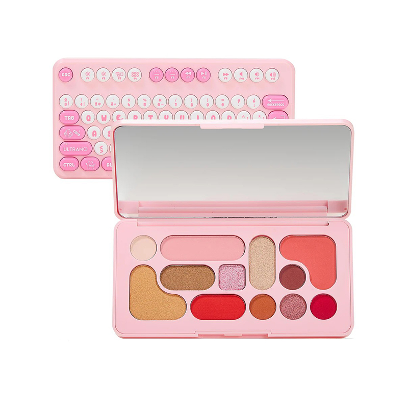 لوحة ظلال العيون بتصميم لوحة المفاتيح مكونة من 12 لونًا